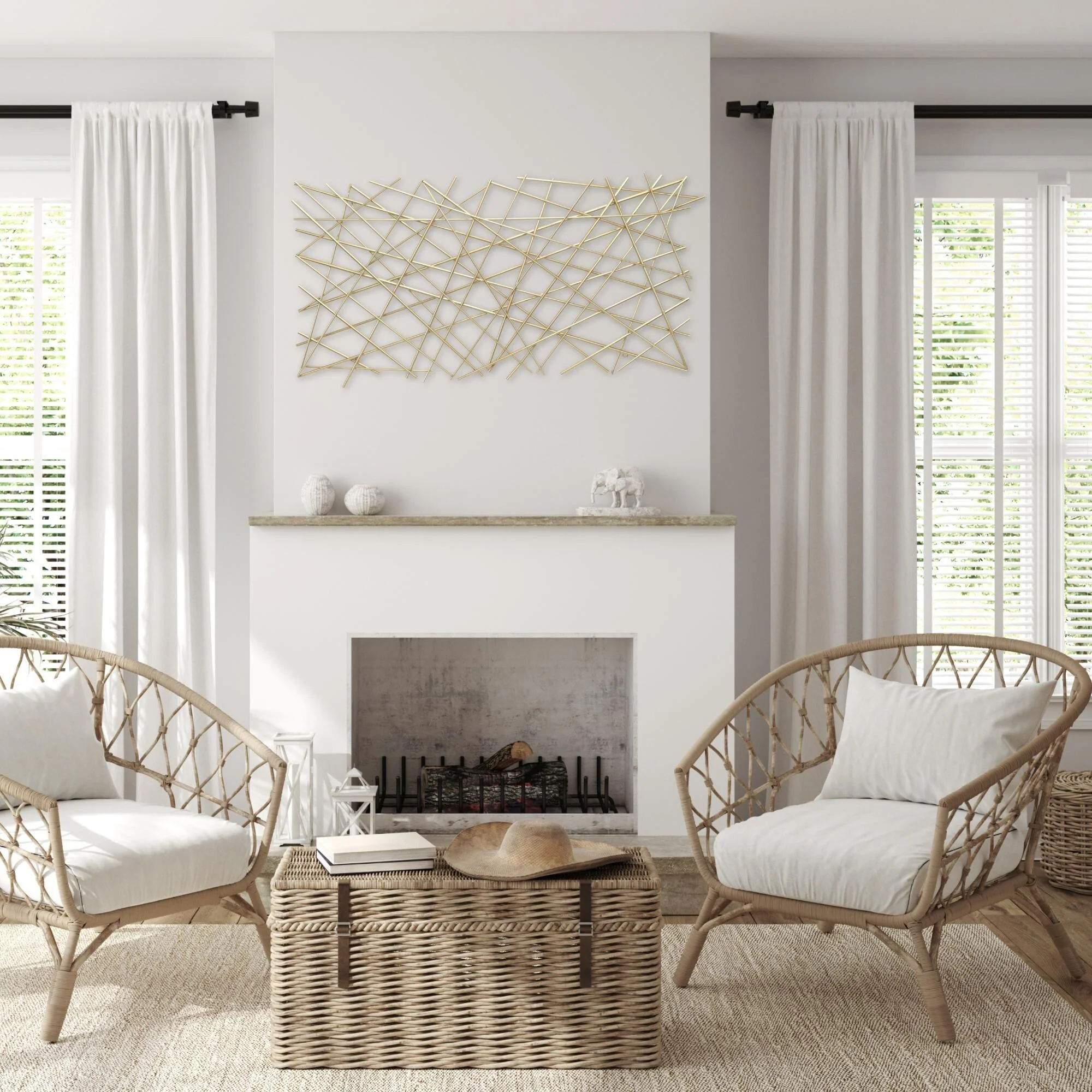 Linear Metal Abstract Wall Decoration - 48.5