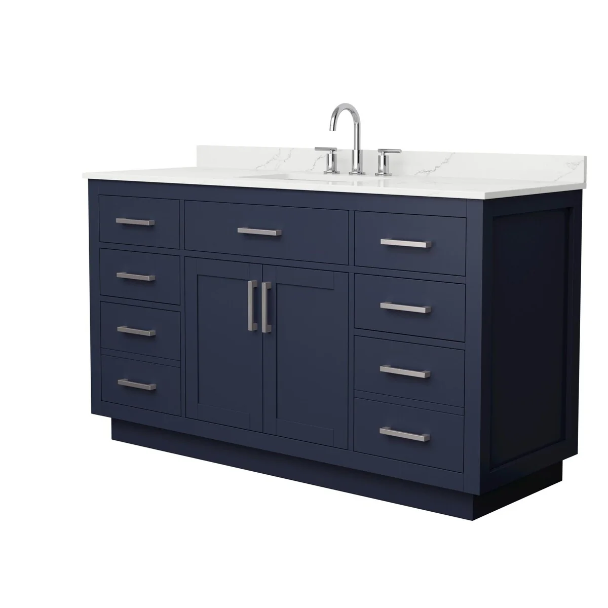 Beckett TK 60-inch Single Vanity, 3 Hole Quartz Top