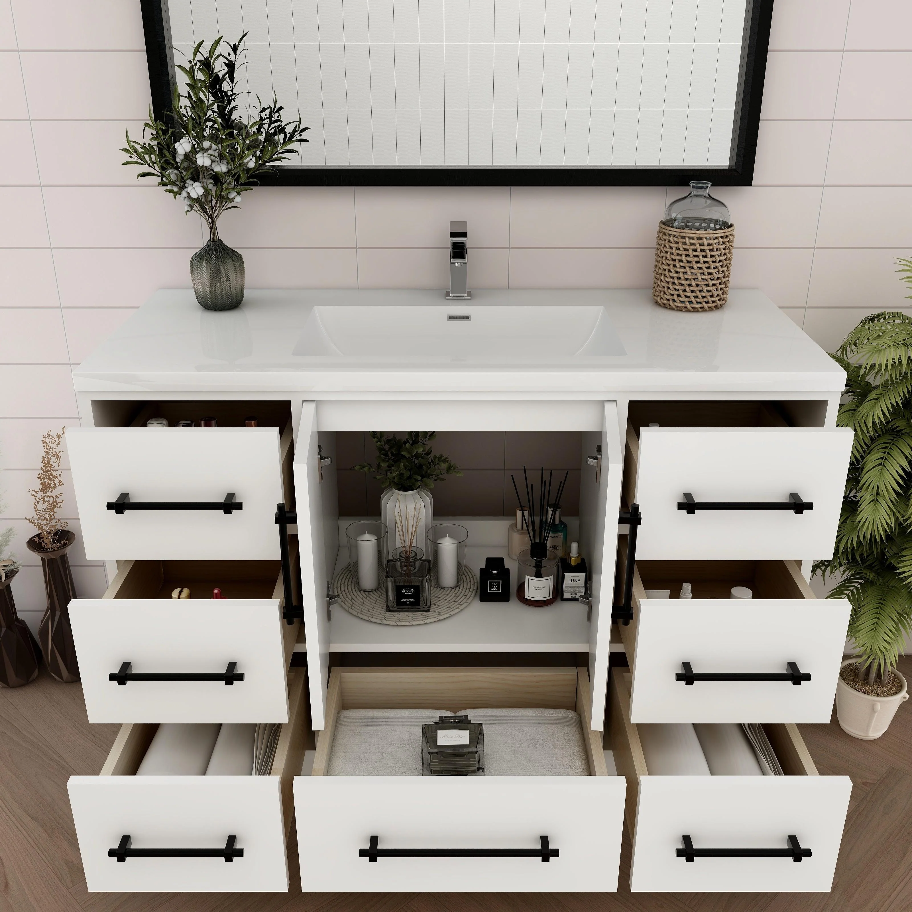 Victoria 48'' Freestanding Vanity with Reinforced Acrylic Sink - 47.5