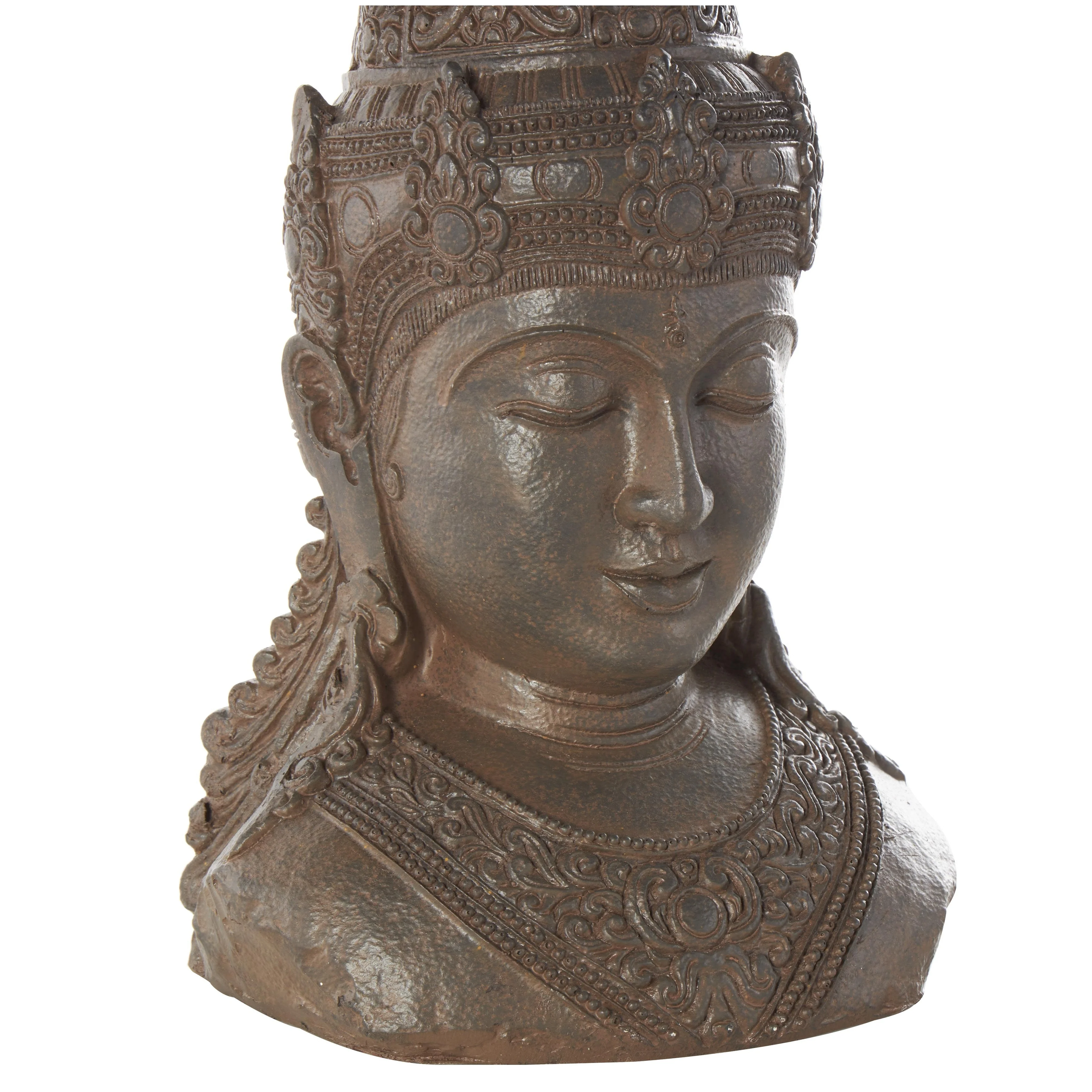 Resin Buddha Weathered Decorative Bookends with Intricate Carvings - Set of 2 Bronze - Roche River Decor