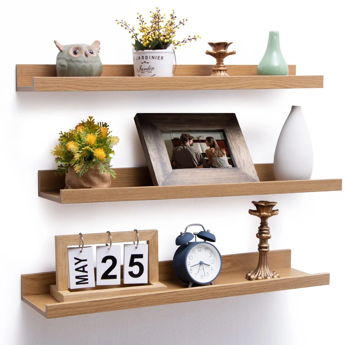 Picture Ledge Shelf, Floating Shelves Wall Mounted Set of 3