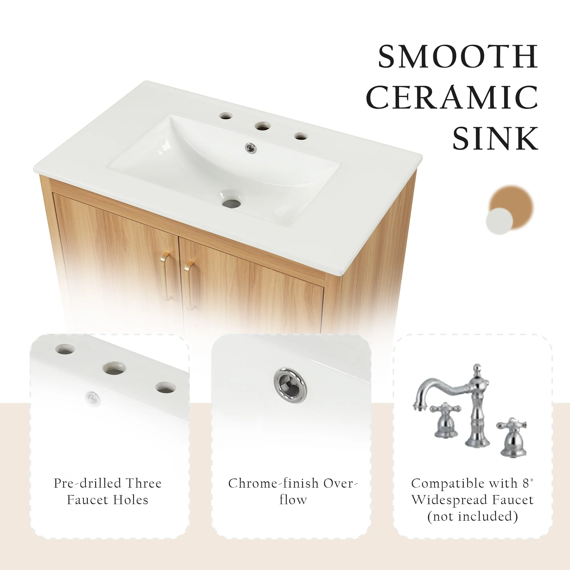 30inch Bathroom Vanity with Sink Combo