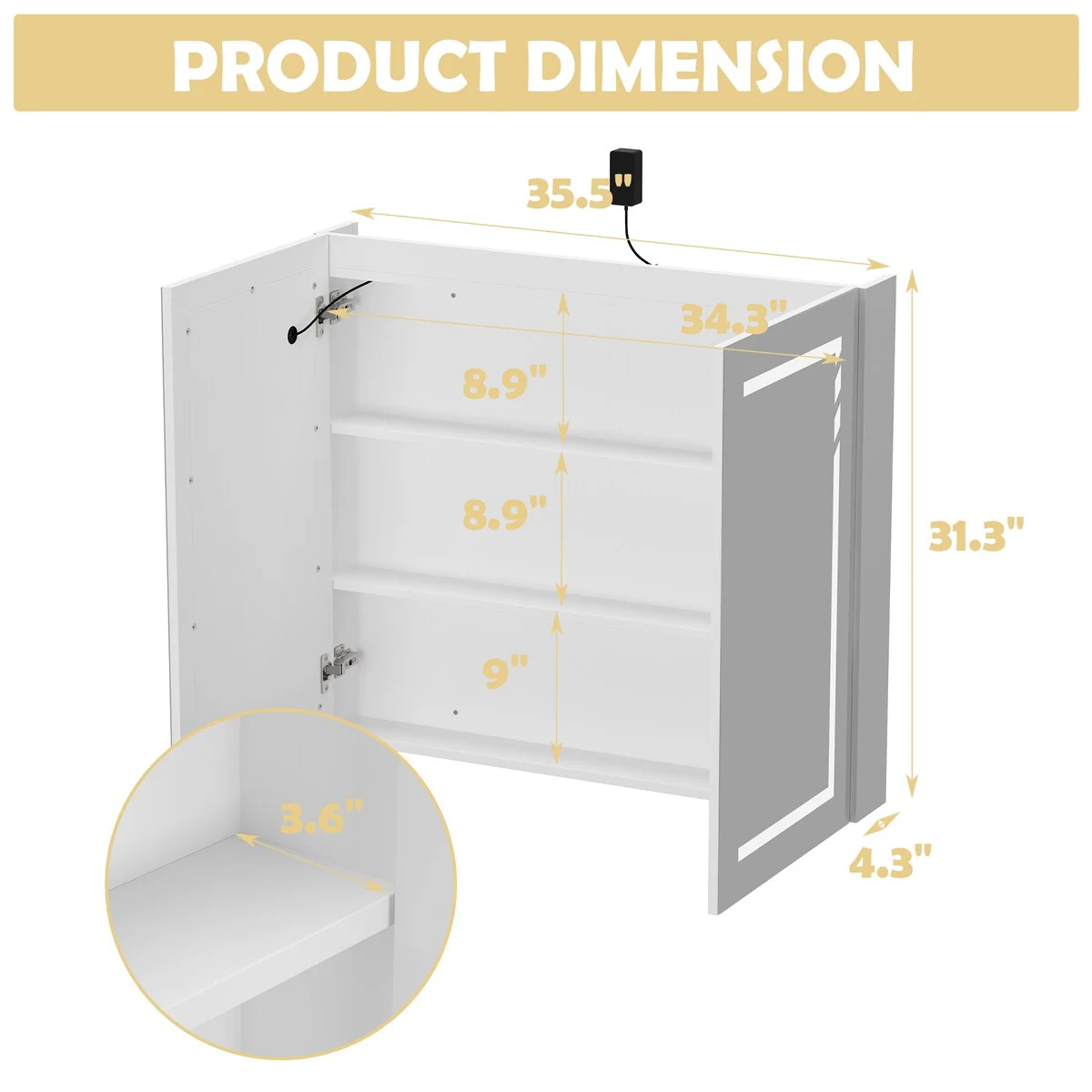 Bathroom Vanity with Ceramic Basin and Modern Medicine Cabinet Combo