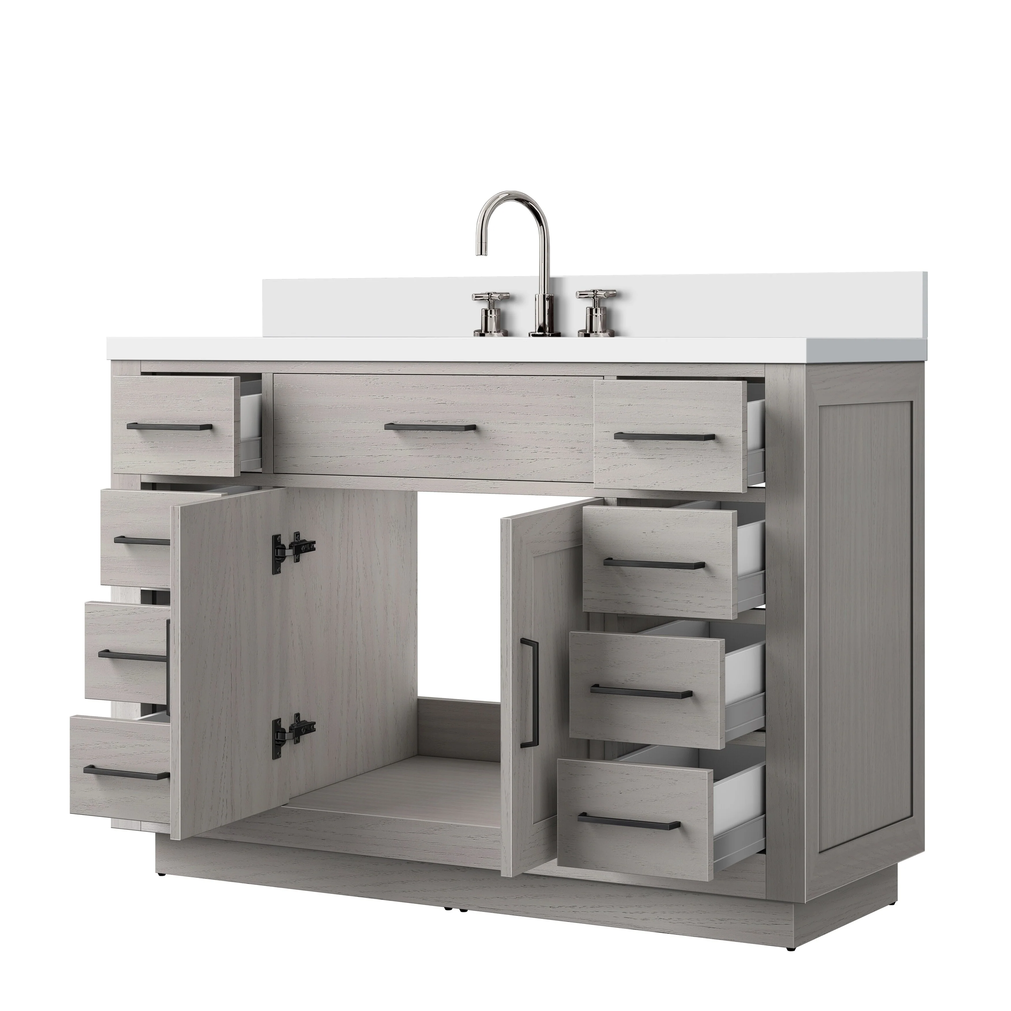 Abbey Bath Vanity with Cultured Marble Top, Sink and Faucet