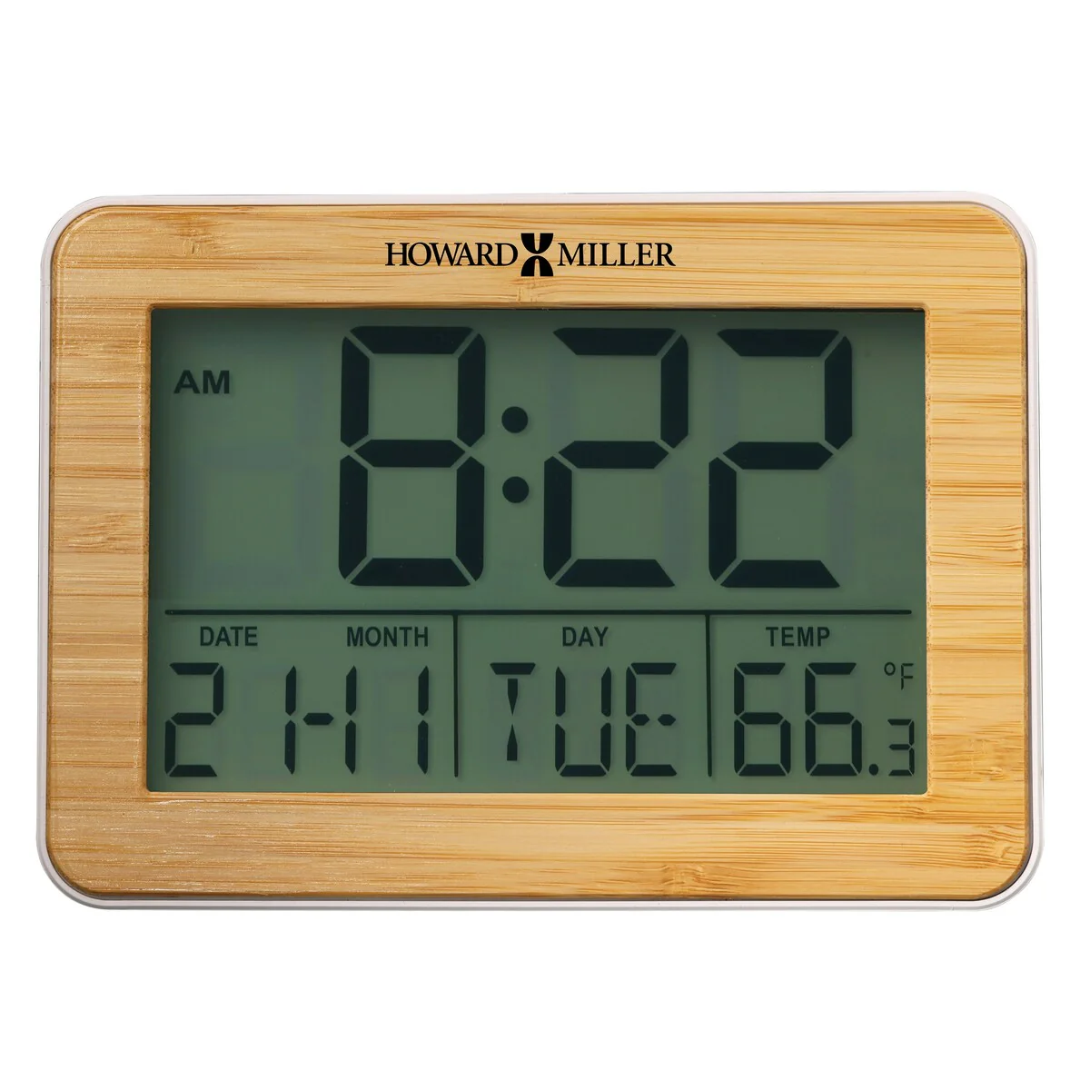 Howard Miller Bamboo Frame Alarm Clock - 6.5-inches Wide