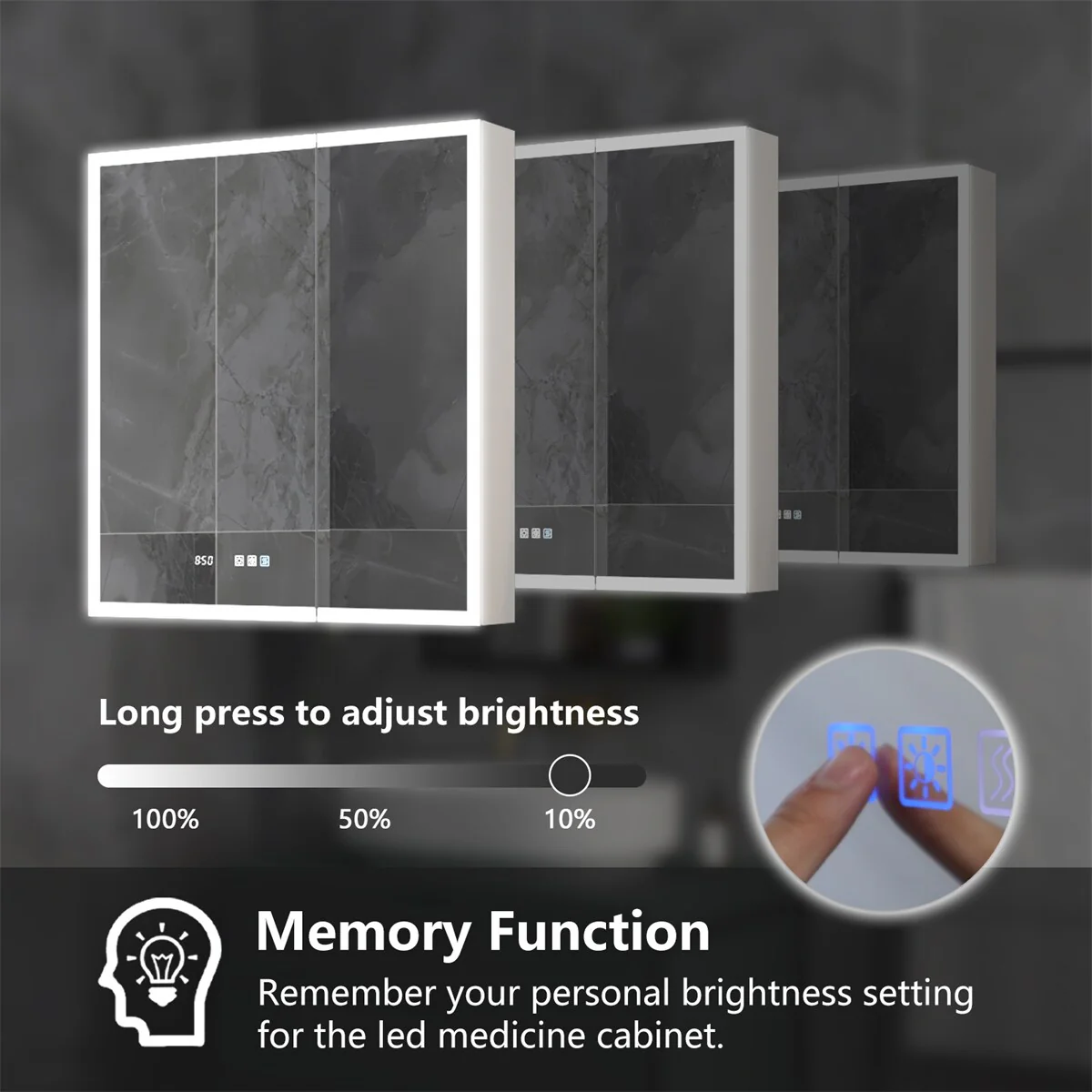 ExBrite Led Lighted Medicine Cabinet Recessed or Surface with Mirrors