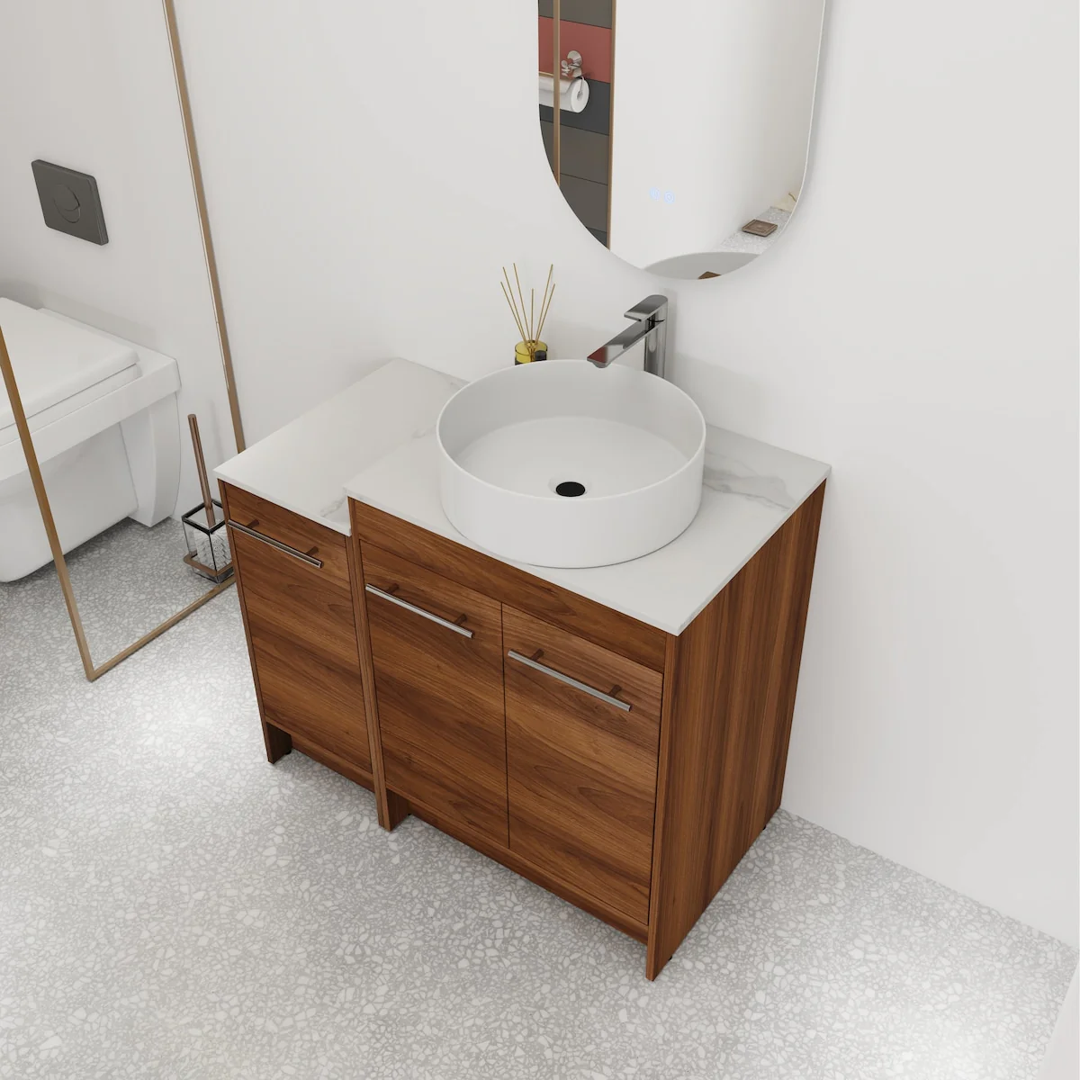 Bathroom Vanity With Sink In 24/36/48/60 Inch, Freestanding Bathroom Vanity With Soft Close Door
