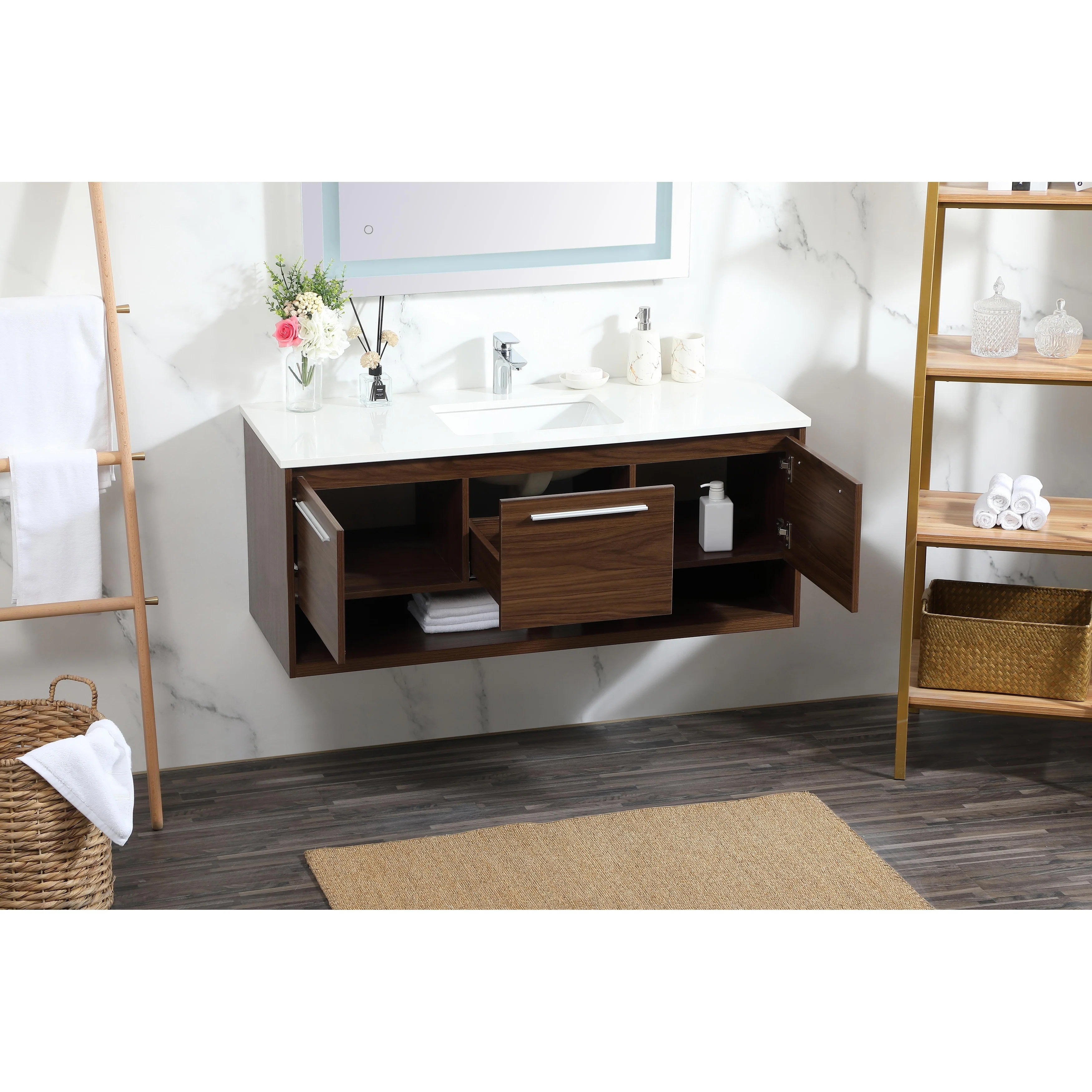 Brush 36 - 48 Inch Single Bathroom Vanity