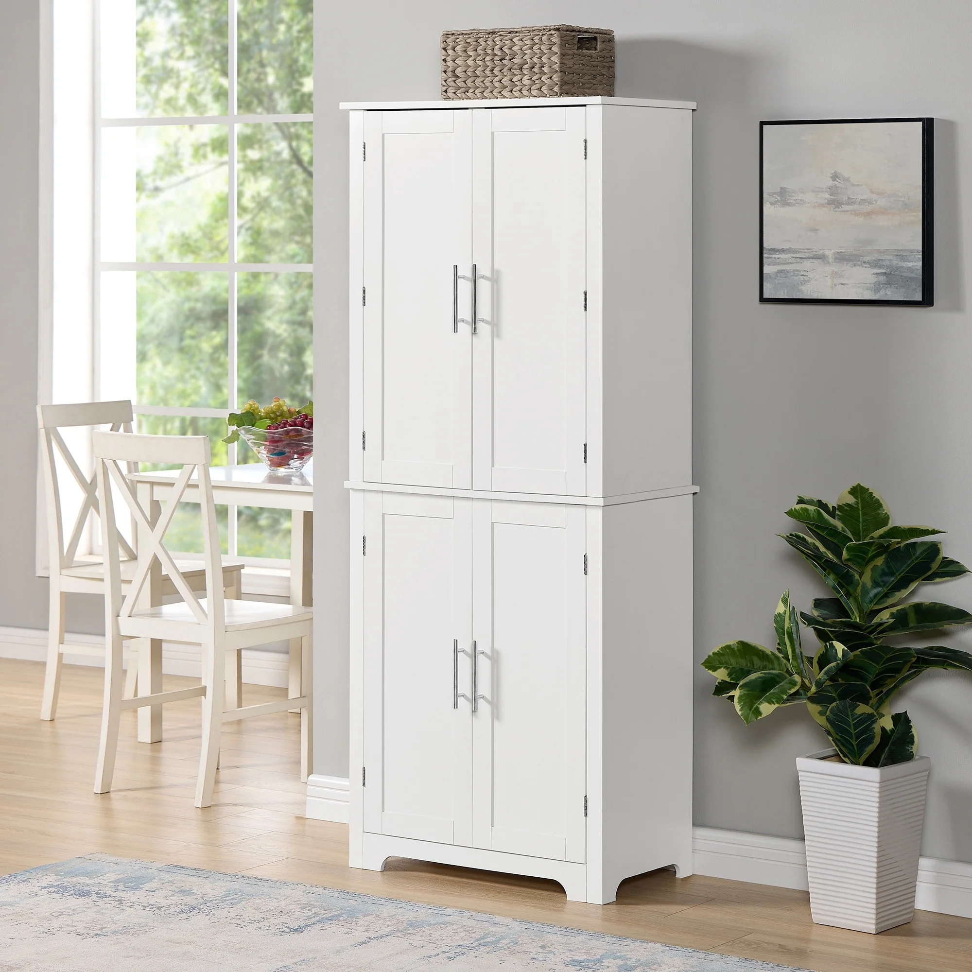 Bathroom storage cabinets with open shelves