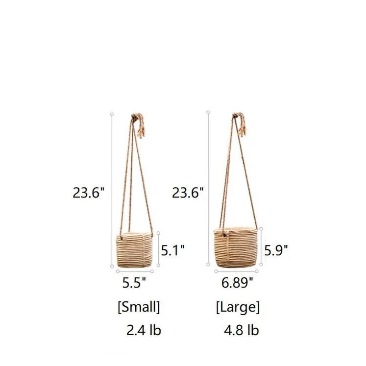 RusticReach Faux Rattan Cement Hanging Planter