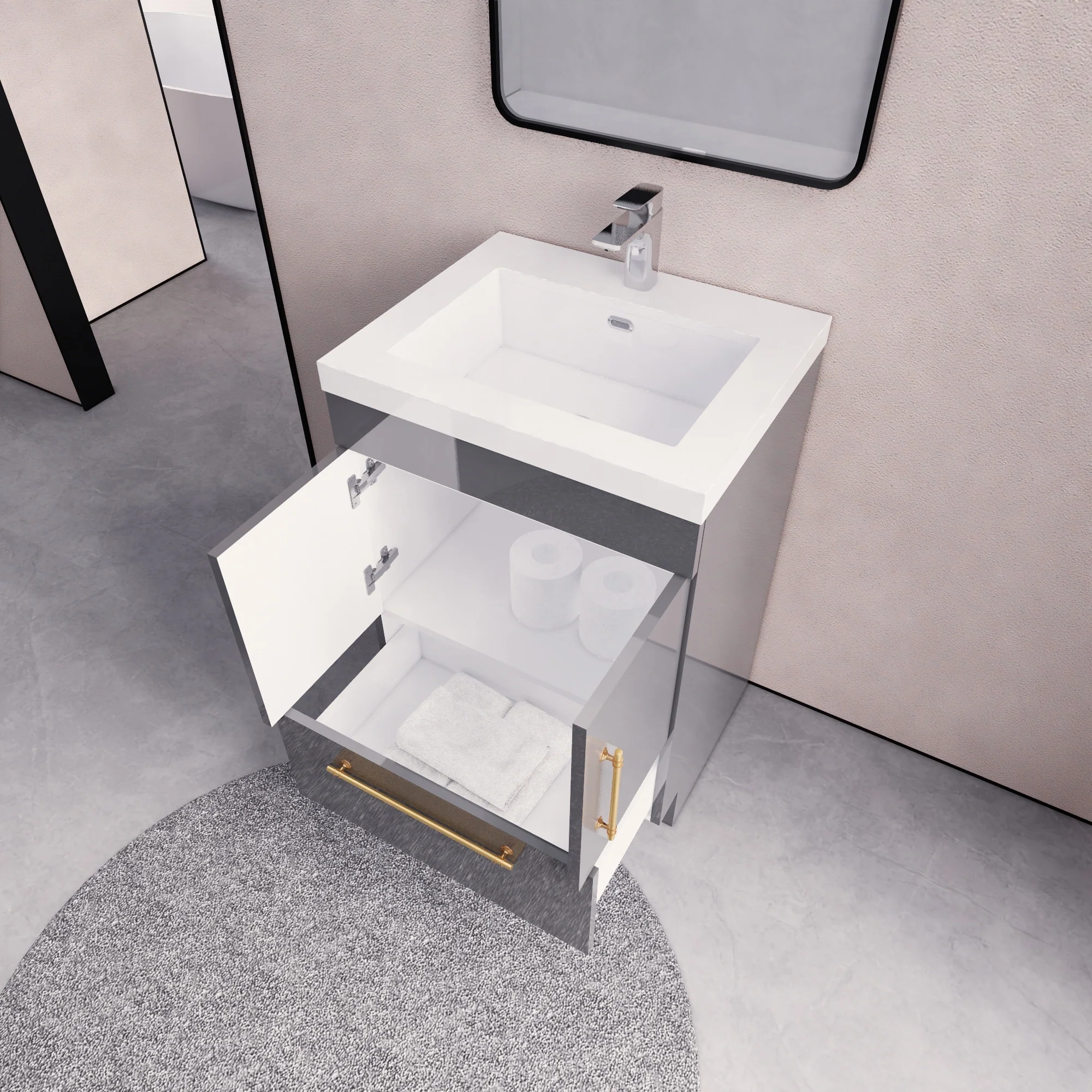 Eliza 24'' Freestanding Vanity with Single Sink