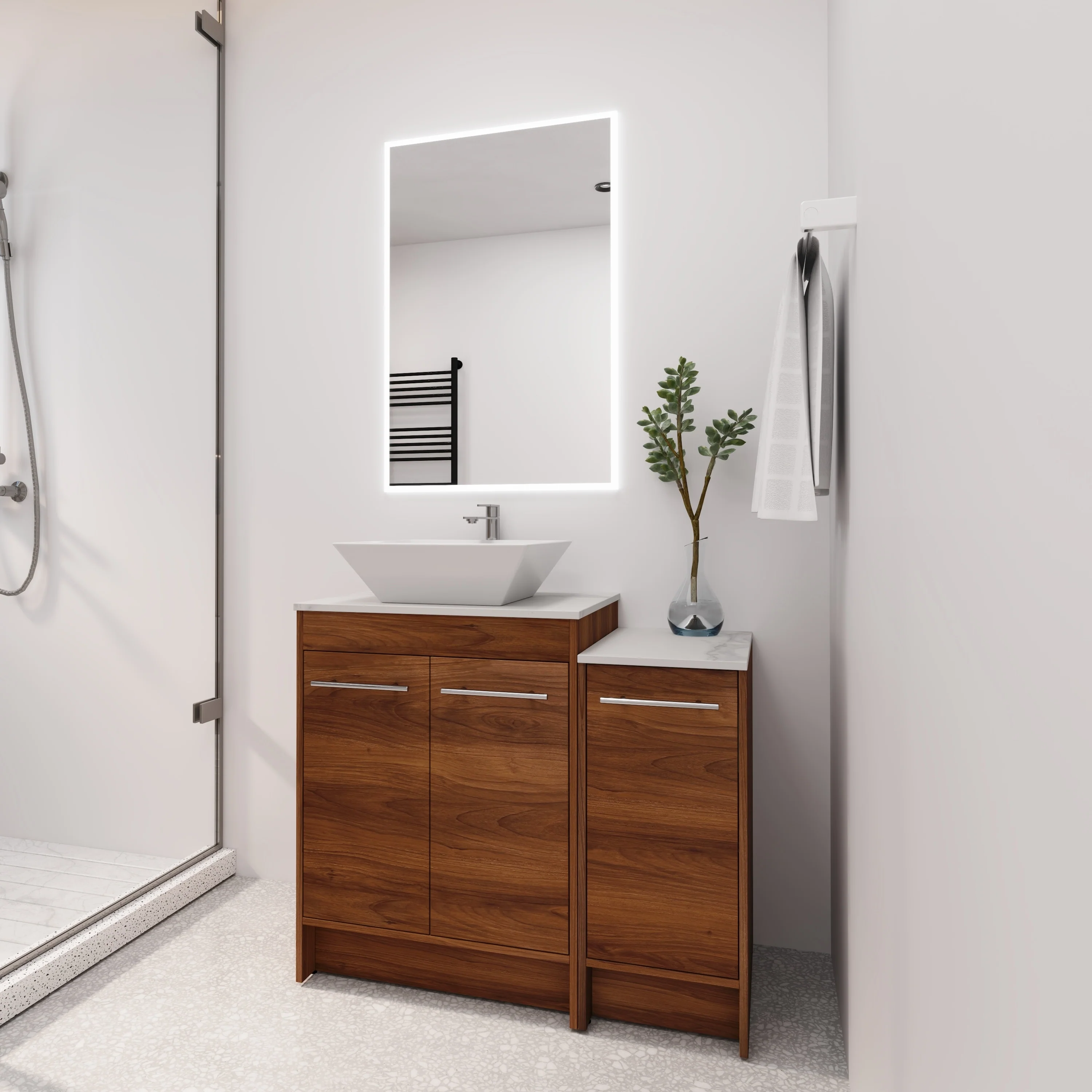 BNK 24/36/48/60 Inch Bathroom Vanity with Sink, Freestanding Bathroom Vanity with Soft Close Doors and Adjustable Shelf