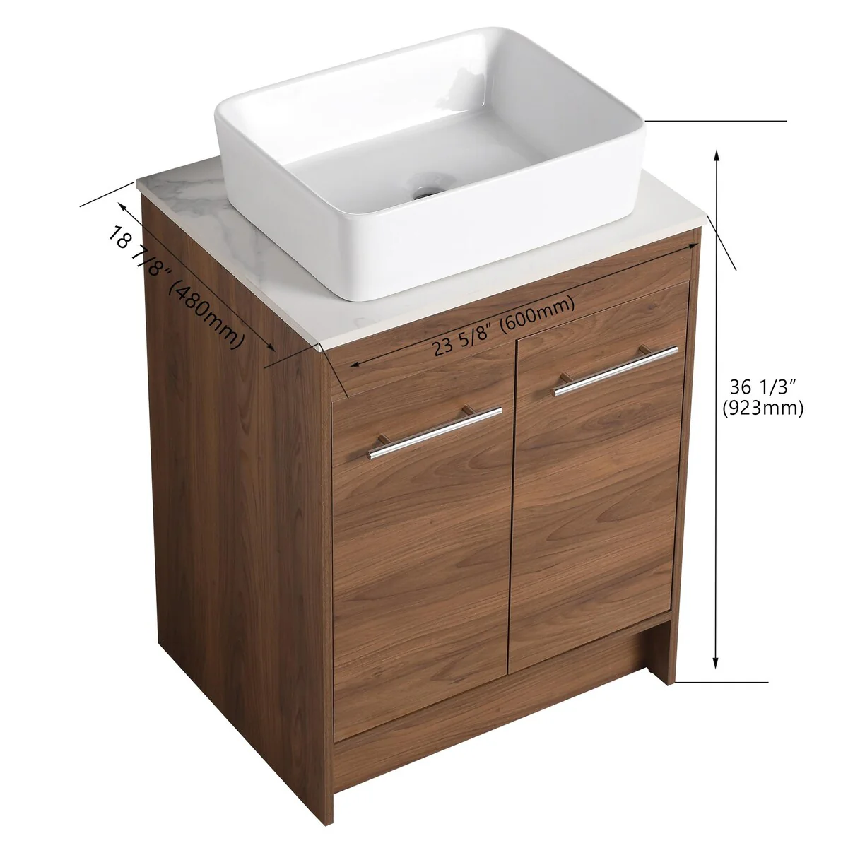 Bathroom Vanity With Sink In 24/36/48/60 Inch, Freestanding Bathroom Vanity With Soft Close Door
