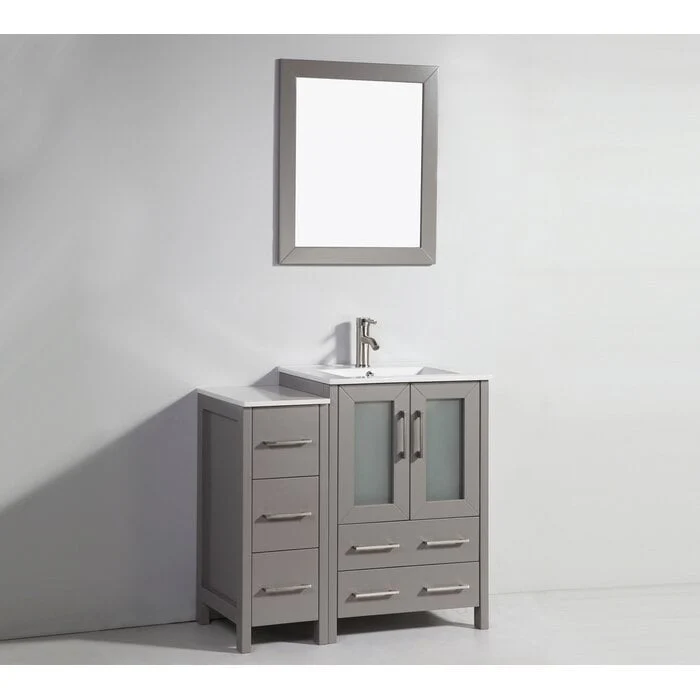 Vanity Art 36-Inch Single Sink Bathroom Vanity with Top & Free Mirror - 36 X 18.1 X 35.8