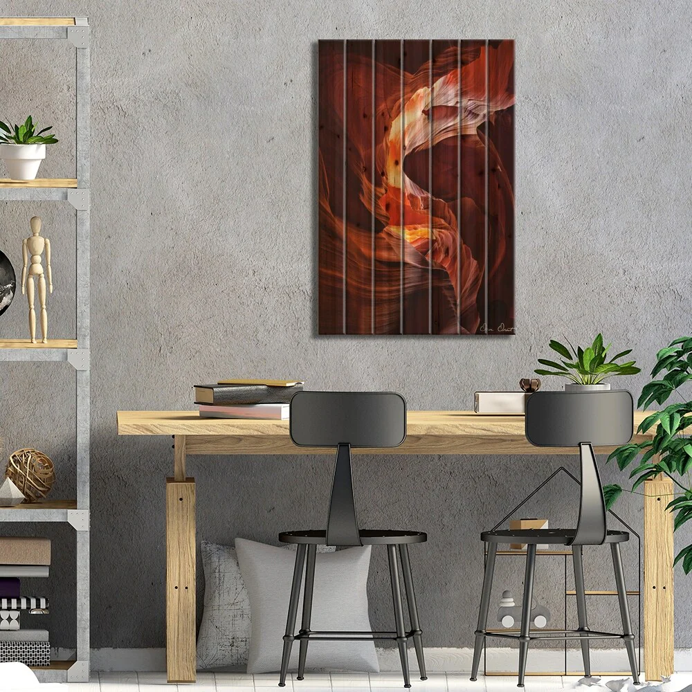 Sun Shining Through Canyon IV Print On Wood by David Drost - Multi-Color