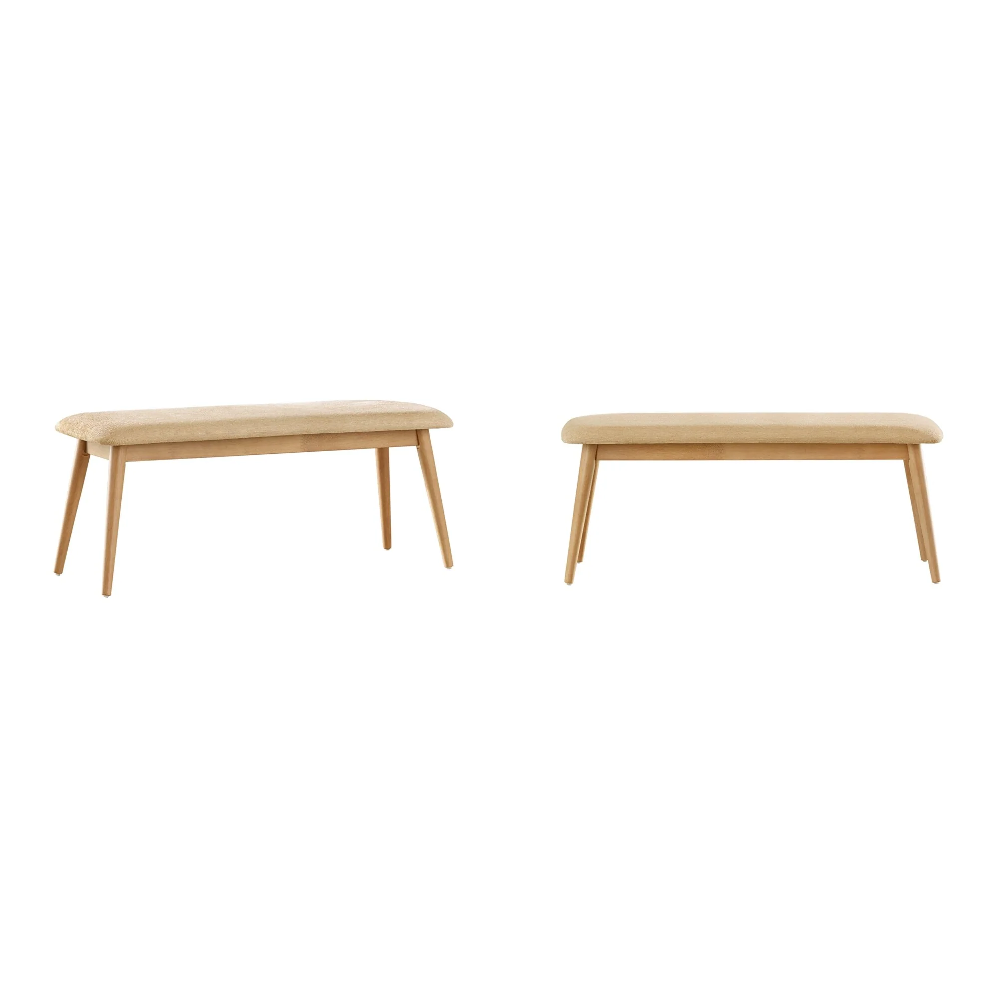 Ribe Mid-Century Modern Tapered Upholstered Dining Bench