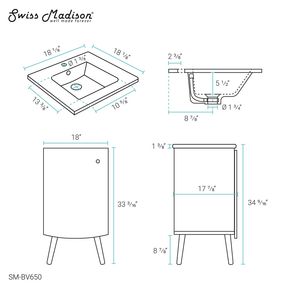 Manoir Bathroom Vanity in White