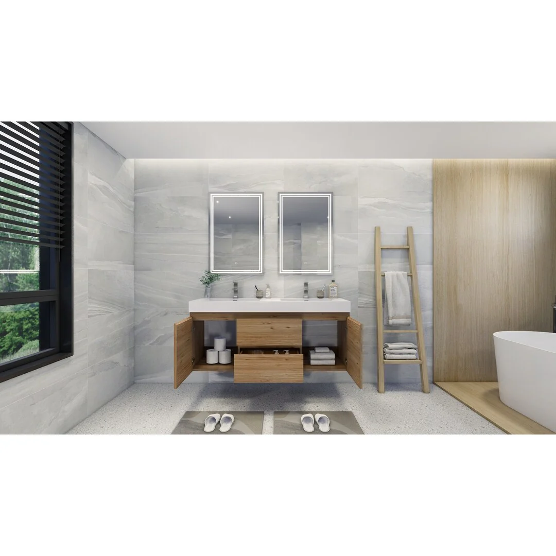 Baillie 60'' Wall-Mounted Vanity with Double Reinforced Acrylic Sink