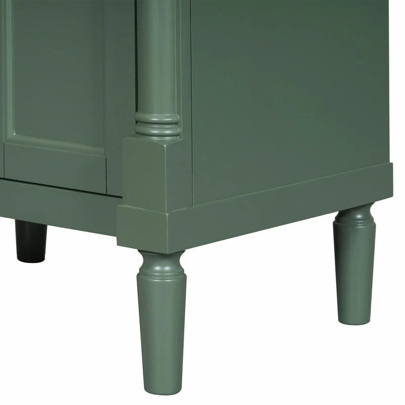 24'' Bathroom Vanity with Top Sink: Modern 2-Tier Storage Cabinet, Single Sink, Large Shelves