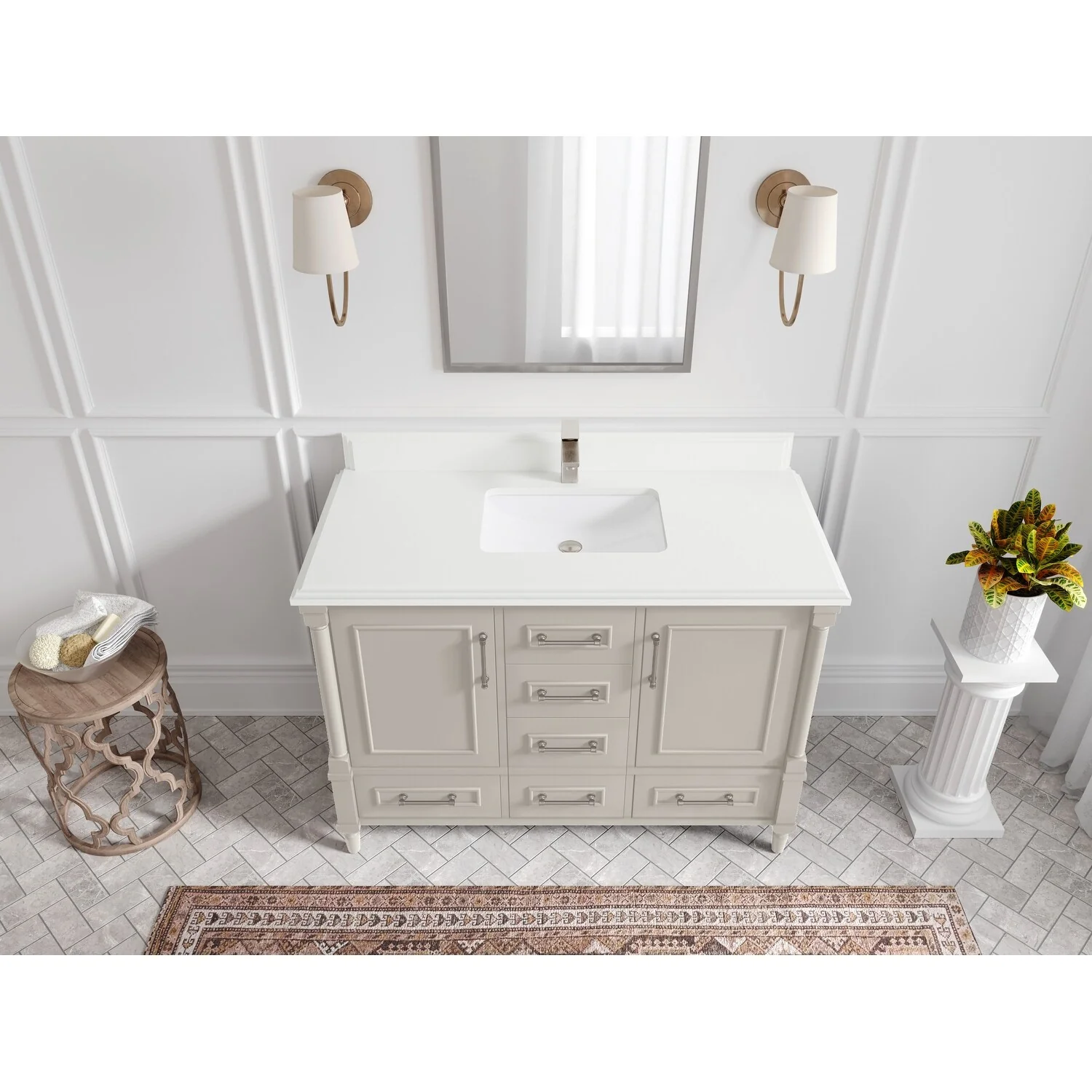 Willow Collections 48 in. W x 22 in. D Aberdeen Single Bowl Sink Bathroom Vanity with Countertop
