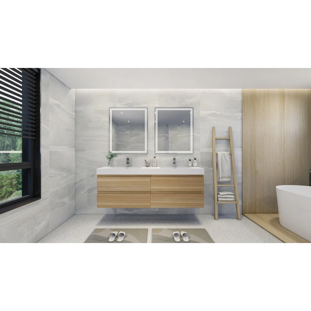 Baillie 72'' Wall-Mounted Vanity with Double Reinforced Acrylic Sink