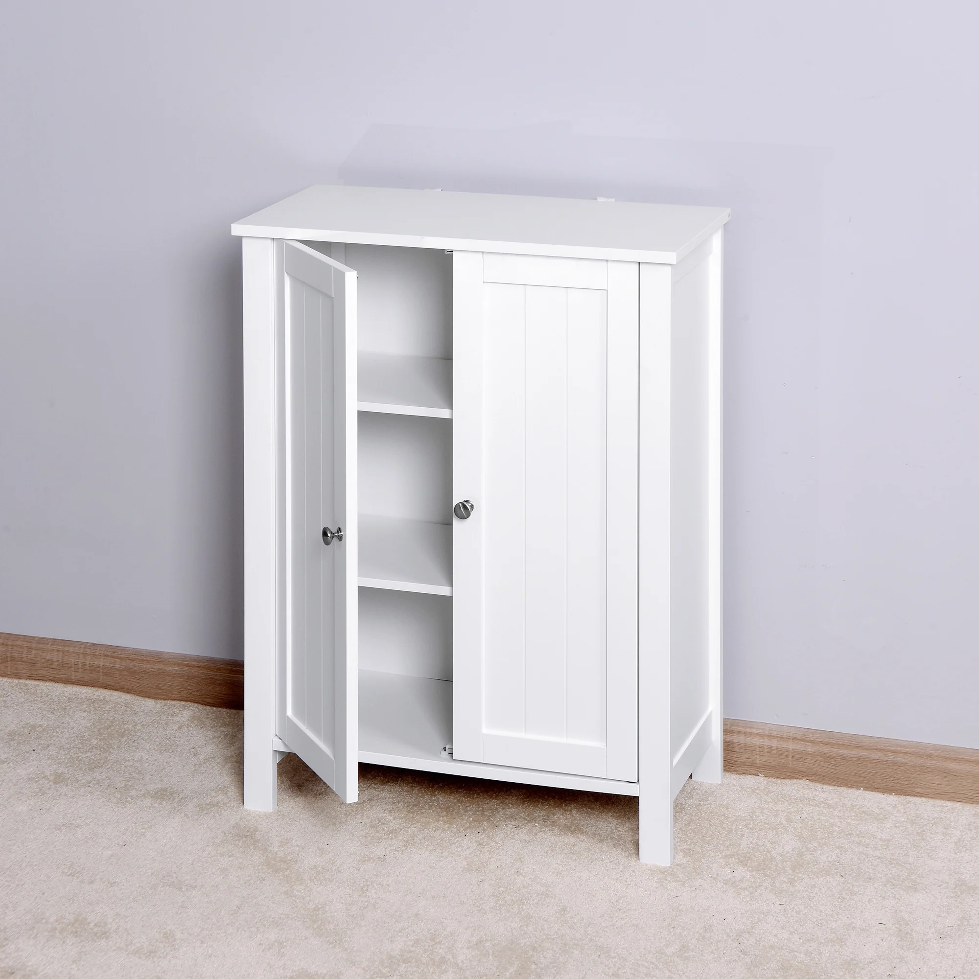 Bathroom Floor Storage Cabinet with Double Door