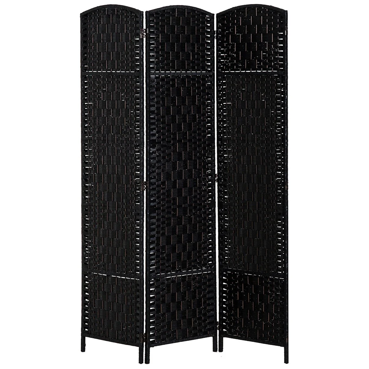Wicker Weave 3 Panel Room Divider Privacy Screen