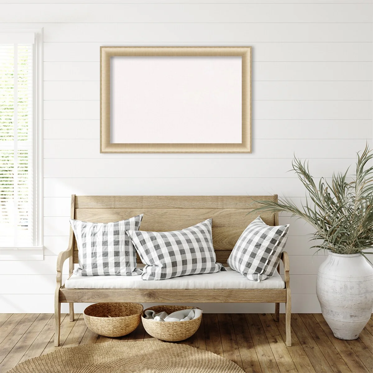 Elegant Brushed Framed White Corkboard Bulletin Board