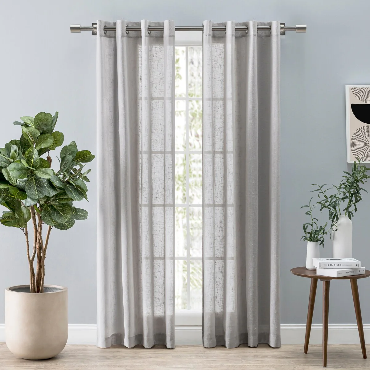 Shannon Premium Slubbed Linen Grommet Curtain Panel