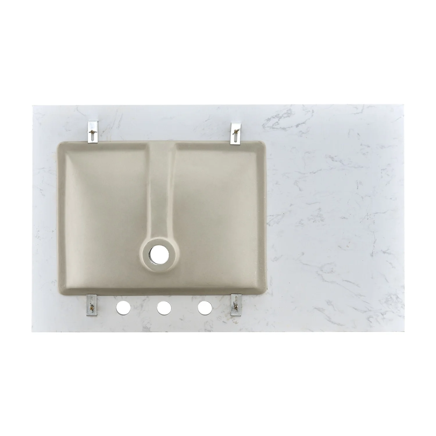 PROOX Bath Cultured Marble Vanity Top Undermount Rectangle Sink Backsplash Included