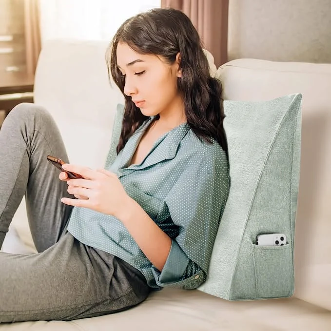 WOWMAX Bed Rest Wedge Reading Pillow Sofa Daybed Triangle Cushion 24