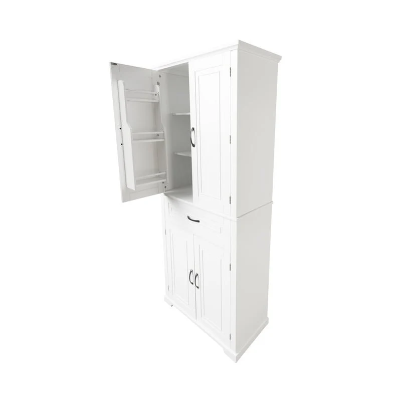 Bathroom Floor Cabinet, Freestanding Storage Cabinet with Doors and Drawer, Kitchen Cupboard with Adjustable Shelf