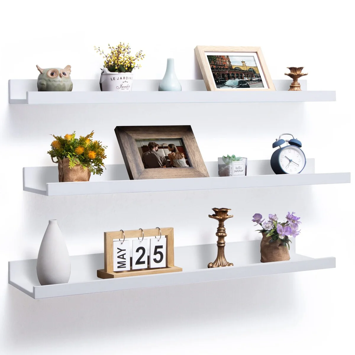 Picture Ledge Shelf, Floating Shelves Wall Mounted Set of 3