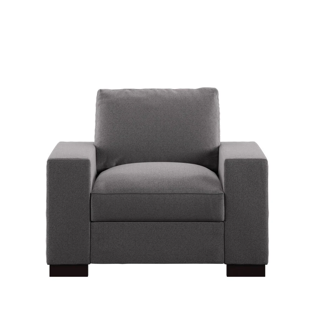 Ashton Grey Fabric Double Sided Down-Feather Filled Chair by iNSPIRE Q Artisan