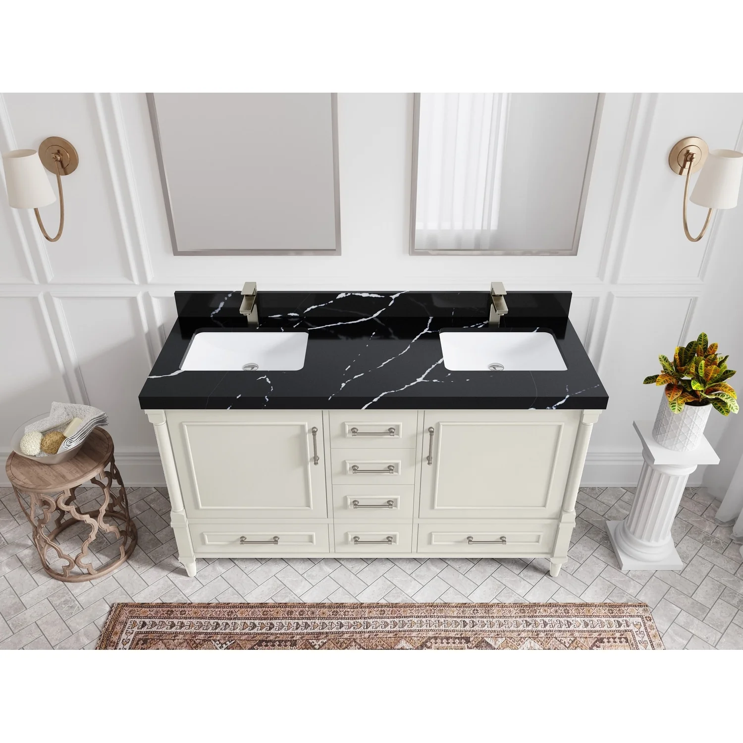 Willow Collections 60 in. W x 22 in. D Aberdeen Double Sink Bathroom Vanity with Countertop
