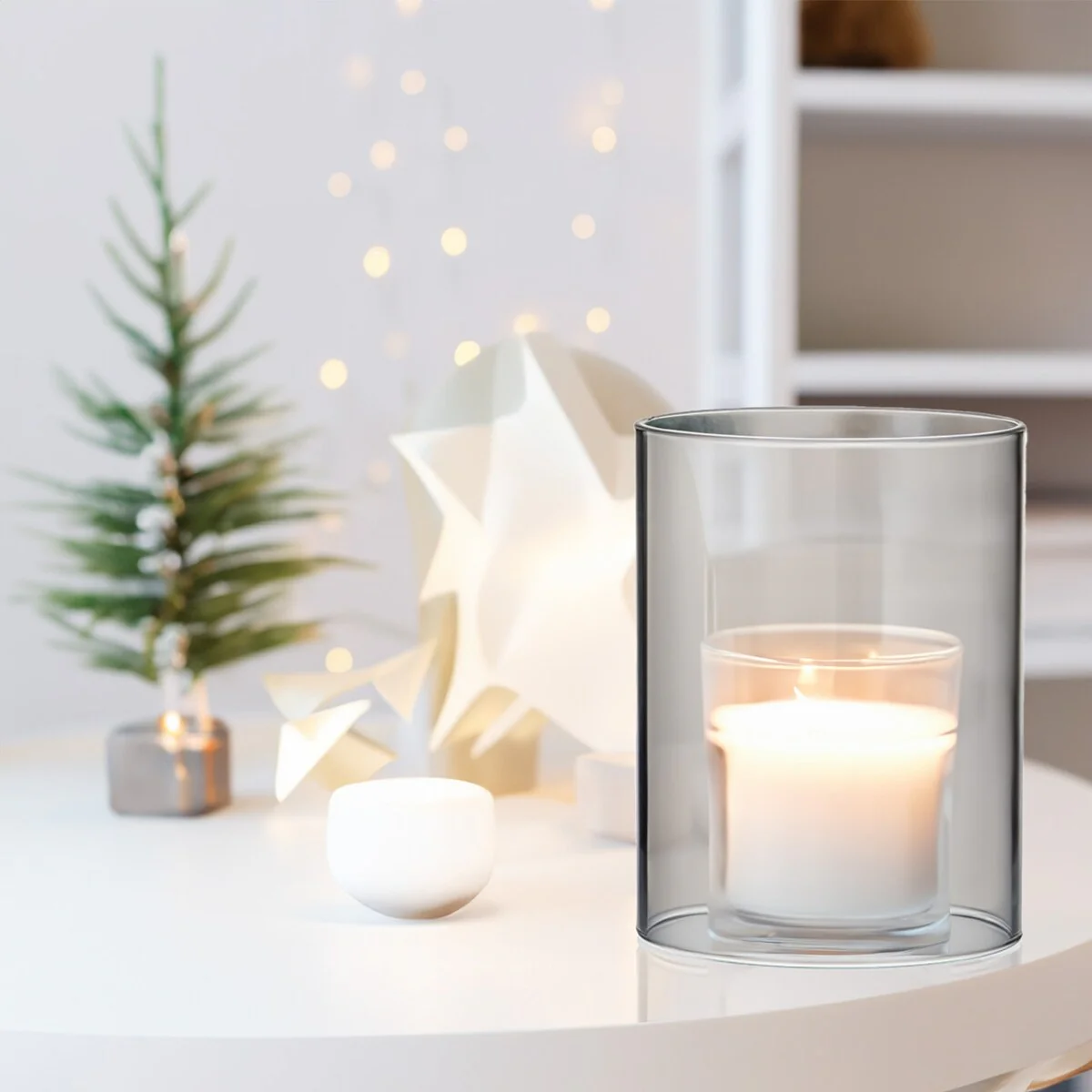 Clear Glass Cylinder Hurricane Chimney Tube, Candle Cover - 1 Piece