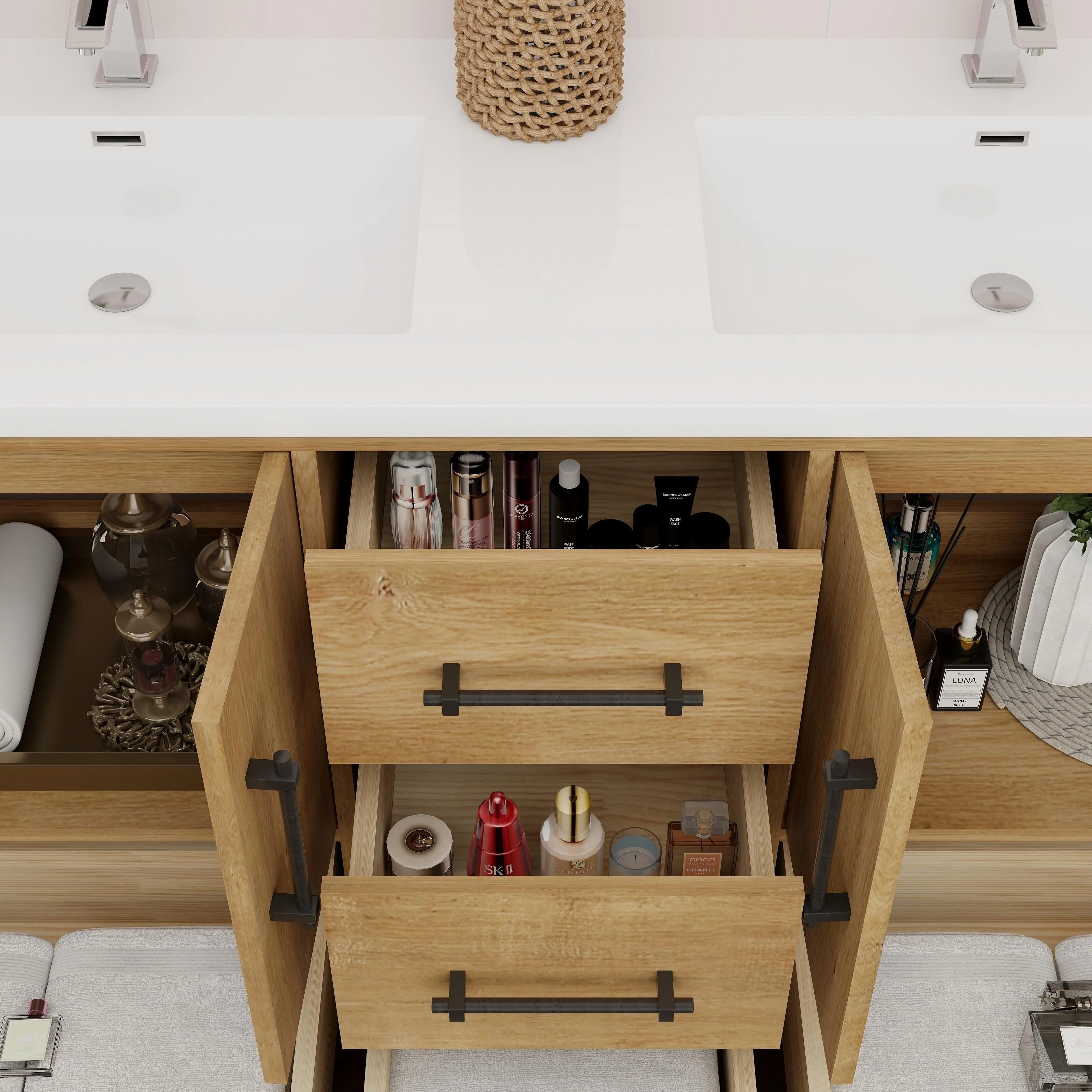 Victoria 60'' Freestanding Vanity with Double Reinforced Acrylic Sink - 59.5