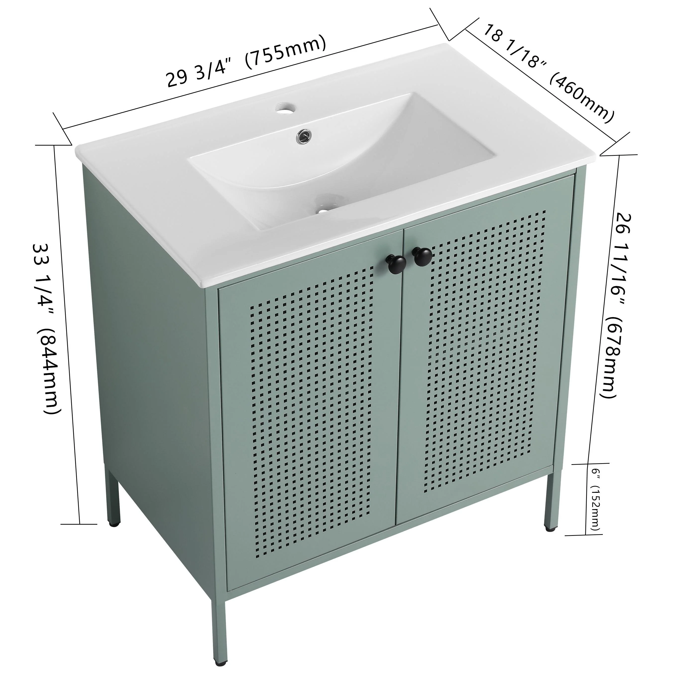 Bathroom Vanity With Sink In 30 Inch, Freestanding Bathroom Vanity With Soft Close Door