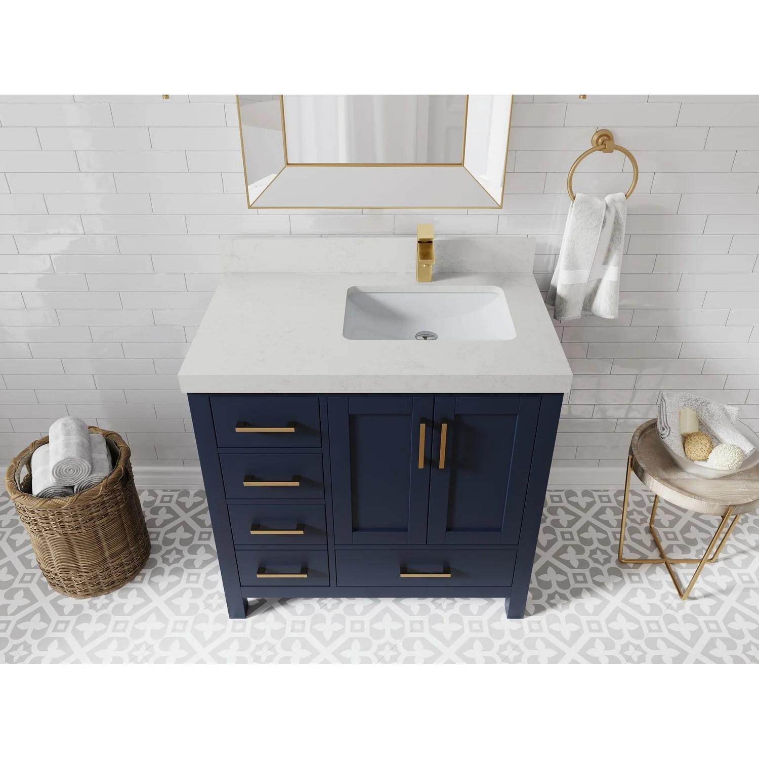 Willow Collections 36 in. W x 22 in. D Malibu Right Offset Sink Bathroom Vanity with Countertop