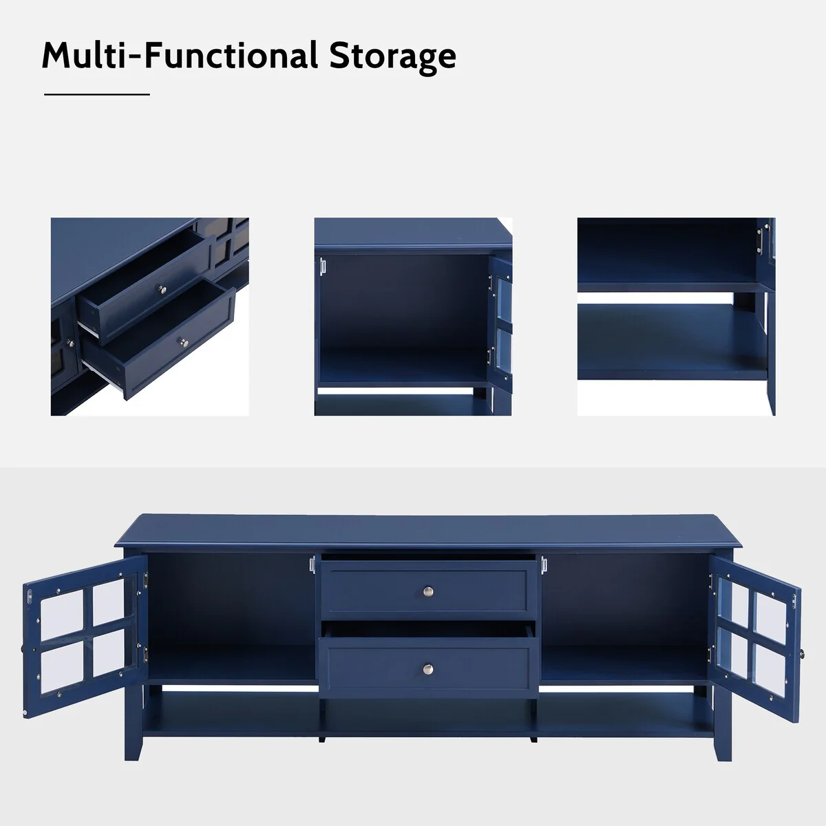 TV Stand for TVs up to 60'',Entertainment Center with Multifunctional Storage Space,TV Cabinet with Modern Design,Media Console