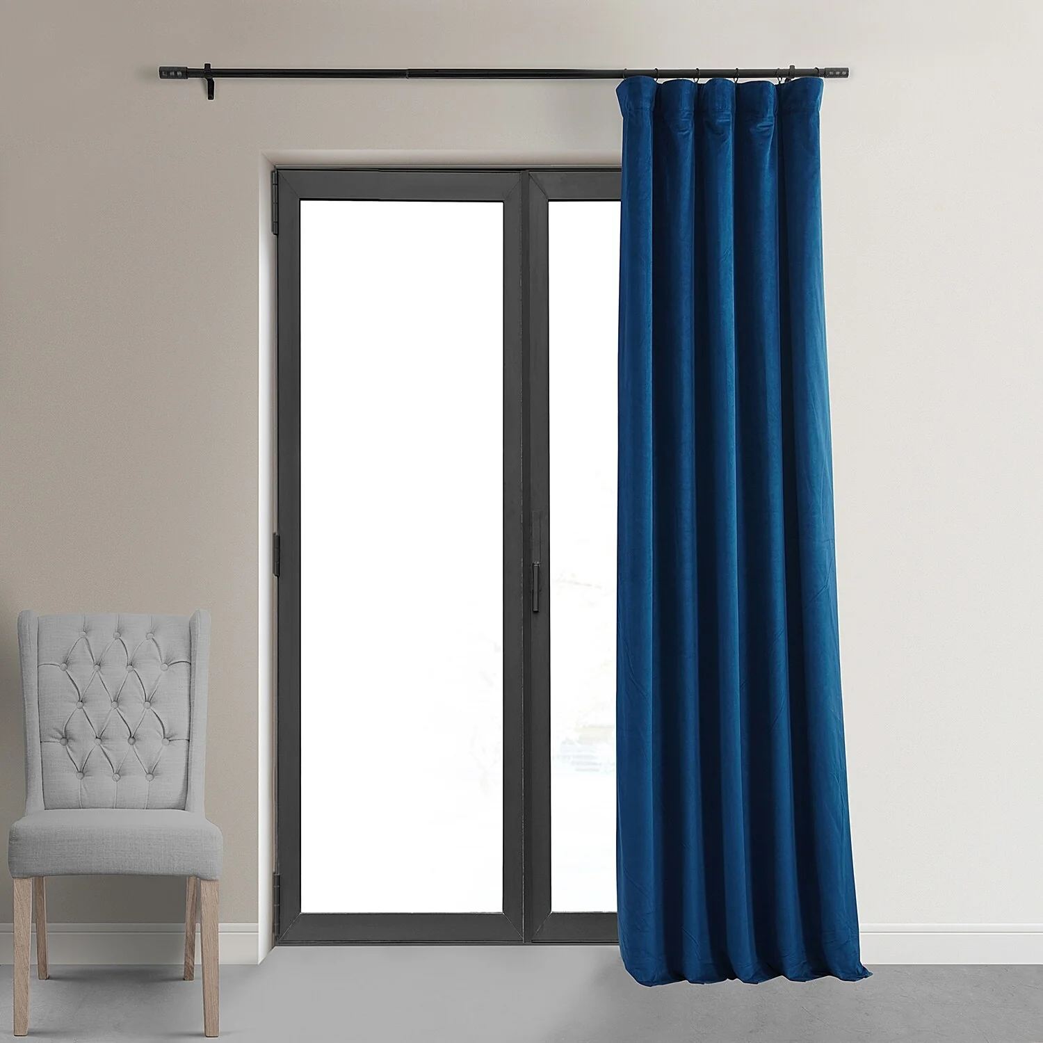 Exclusive Fabrics Signature Velvet Thermal Lined With 100% 4 Pass Blackout Curtains. (1 Panel)