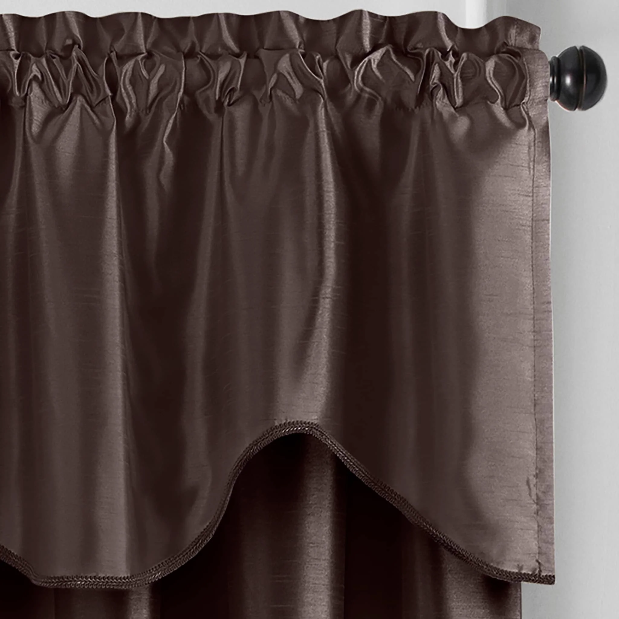 Gracewood Hollow Foster Faux Silk Scalloped Window Valance - 50