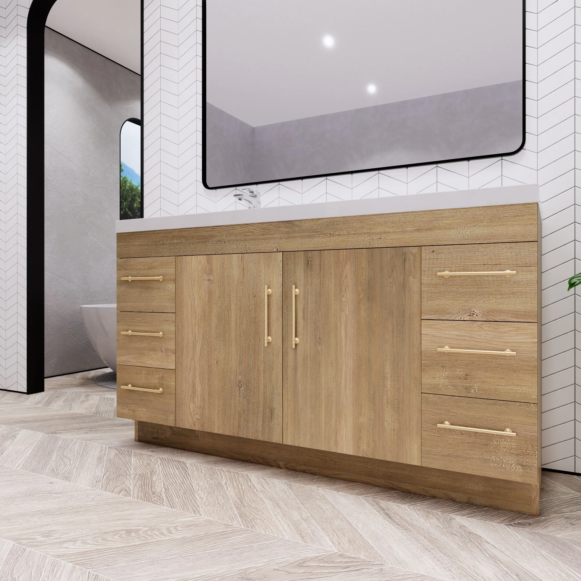 Eliza 60'' Freestanding Vanity with Single Sink on the Left