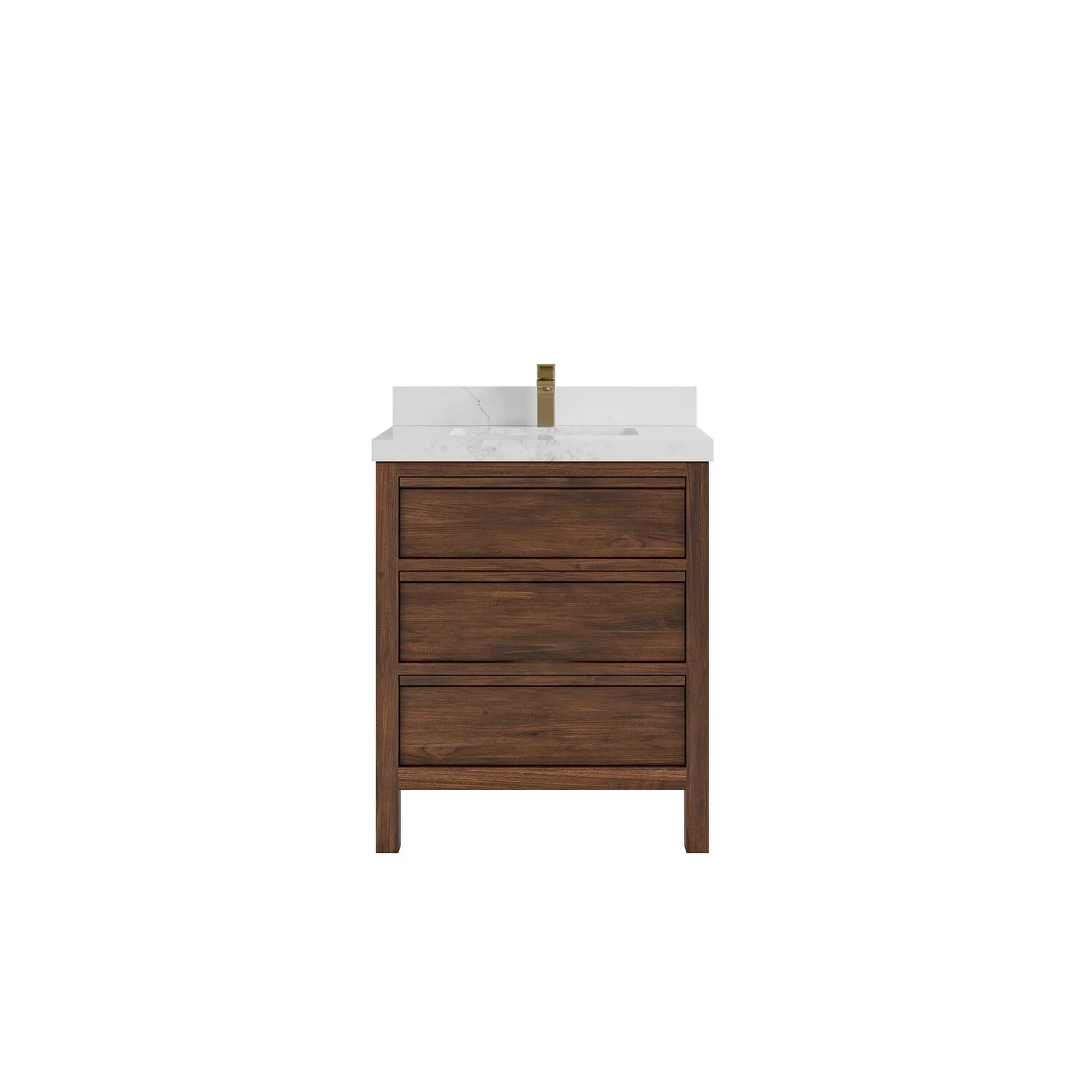 Willow Collections 30 in. W x 22 in. D Elizabeth Solid Teak Wodd Single Sink Bathroom Vanity with Countertop