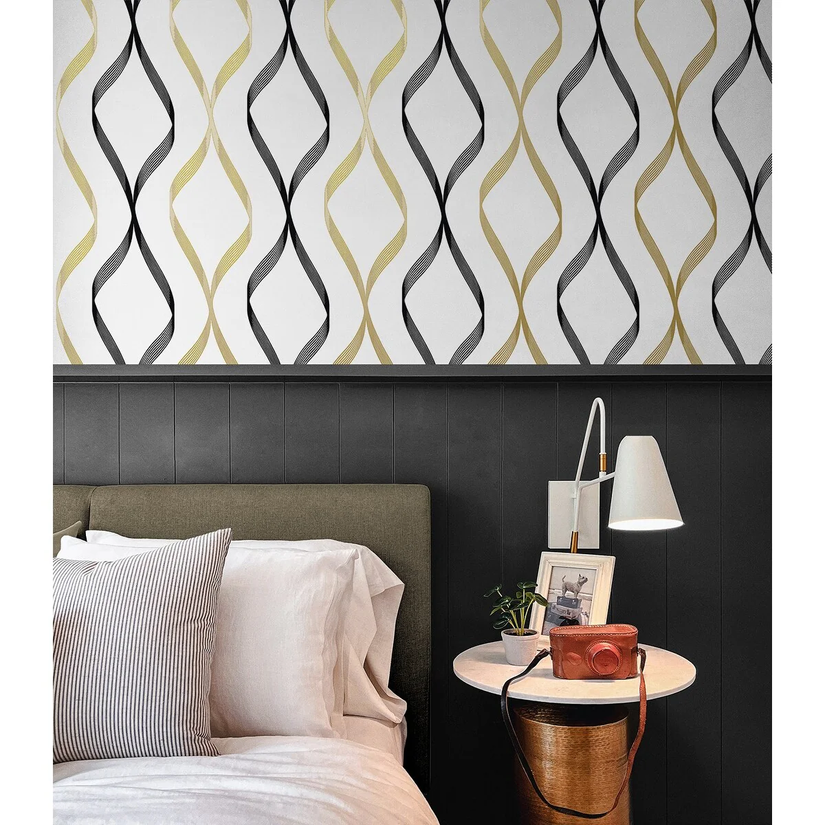 NextWall Ogee Ribbon Peel and Stick Wallpaper
