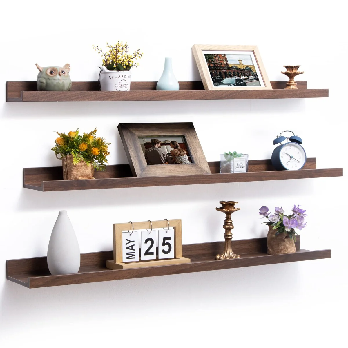 Picture Ledge Shelf, Floating Shelves Wall Mounted Set of 3