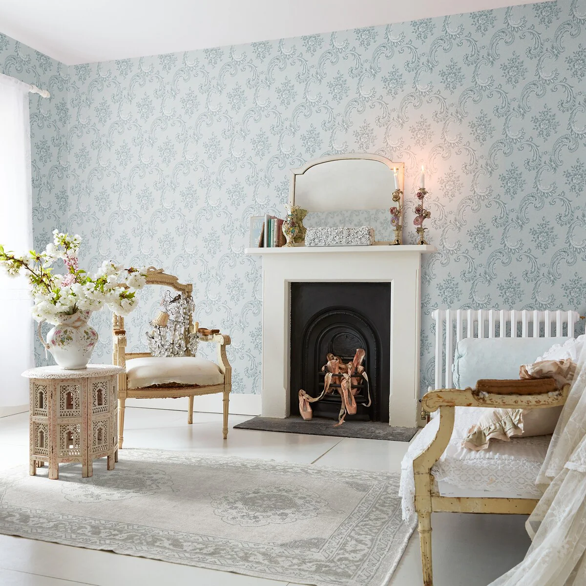 Shabby Chic by Rachel Ashwell Boudoir Beauty Blue Wallpaper