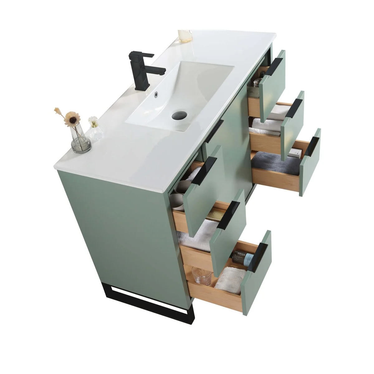 Fine Fixtures Opulence Collection Bathroom Vanity with White Ceramic Sink