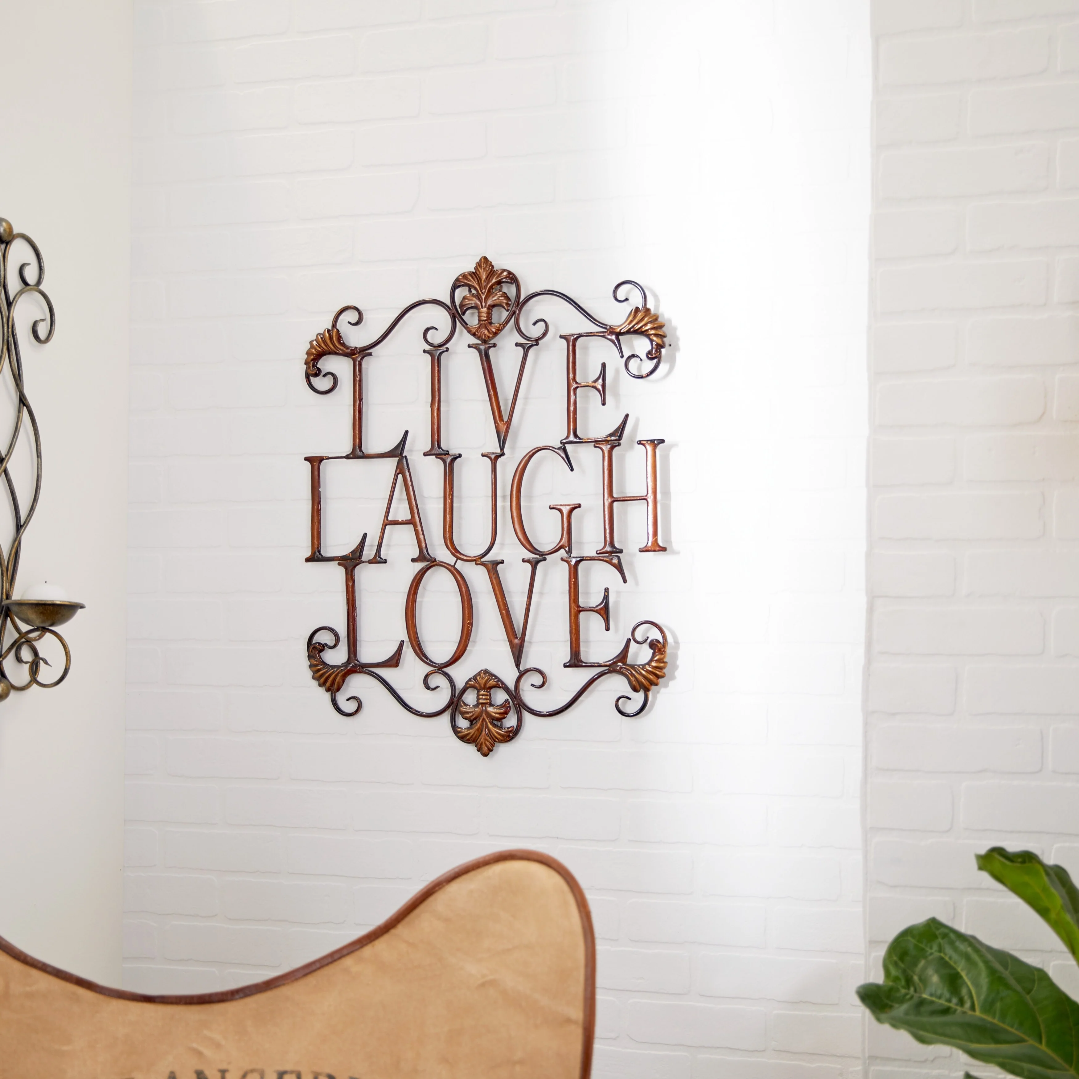 Brown Iron Traditional Outdoor Wall Decor 28 x 21 x 1 - 21 x 1 x 28
