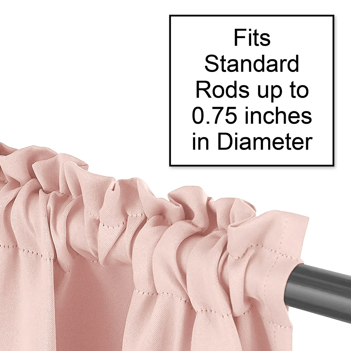 Sweet Jojo Designs Solid Color Blush Pink Shabby Chic Ruffle Harper Collection Window Curtain Valance - 54in. x 15in.